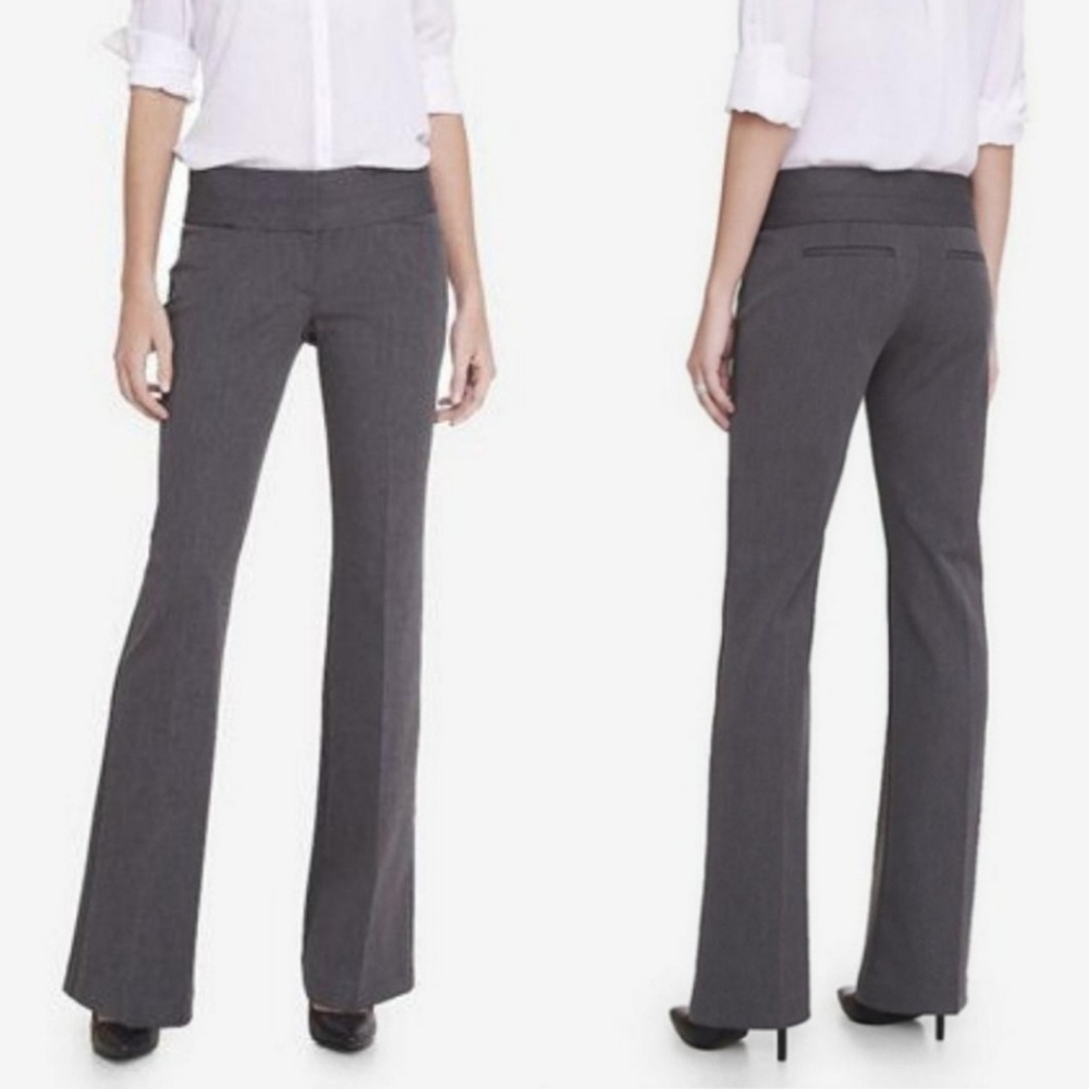 Express Editor Flare Gray Pants Size 8r